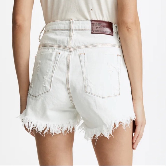 One Teaspoon High Waist Bonita Shorts in Coconut - Picture 3 of 6